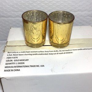 Mercury Glass Votive Candle Holder Set